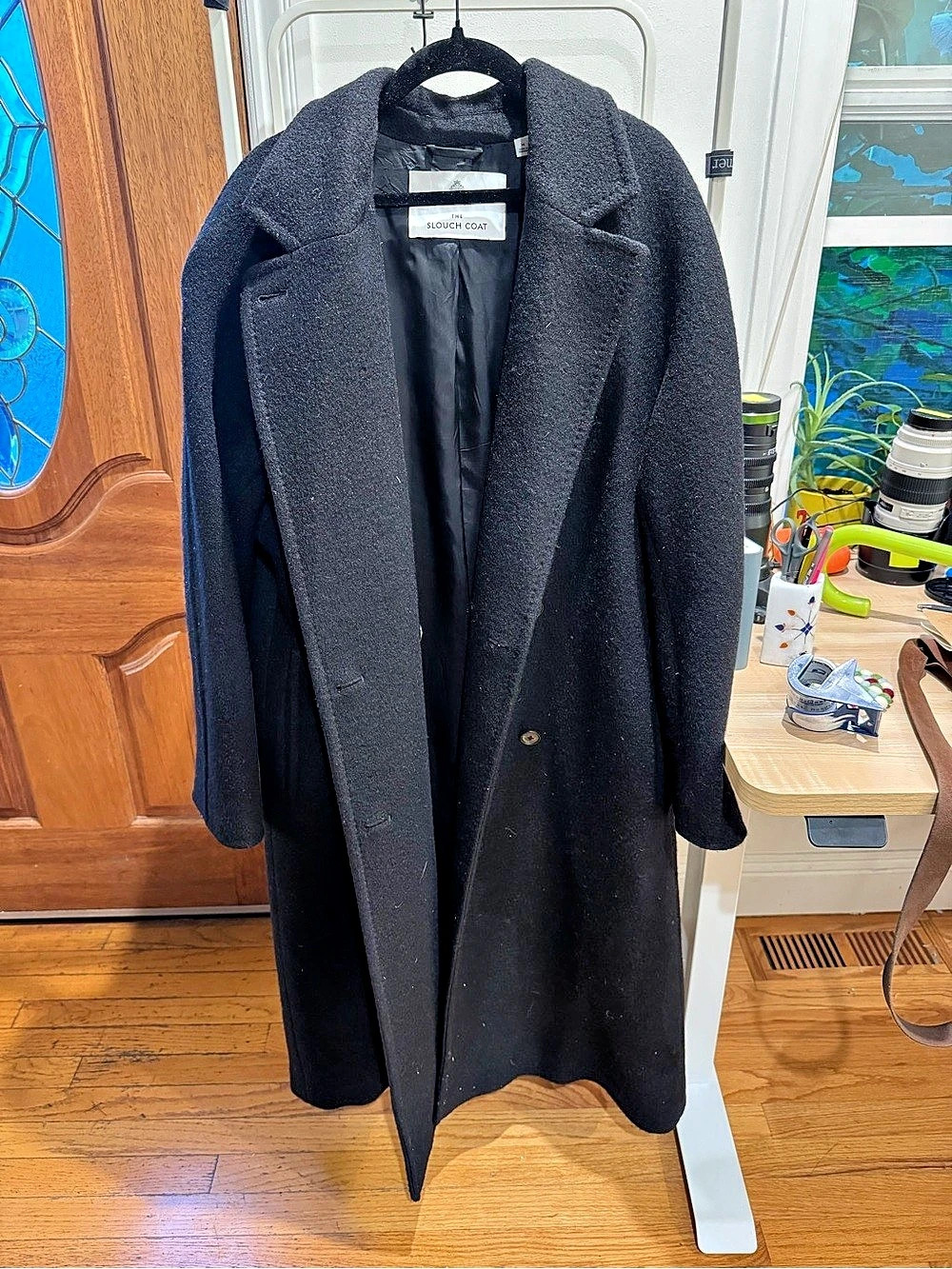Babaton The Slouch Coat in Black Size Medium